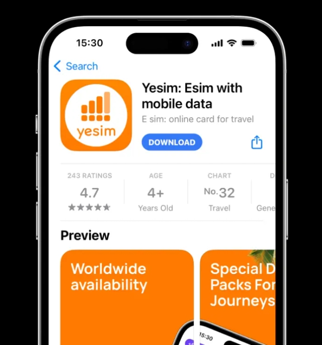 Bildschirm zum Kaufprozess der eSIM-Karte 1