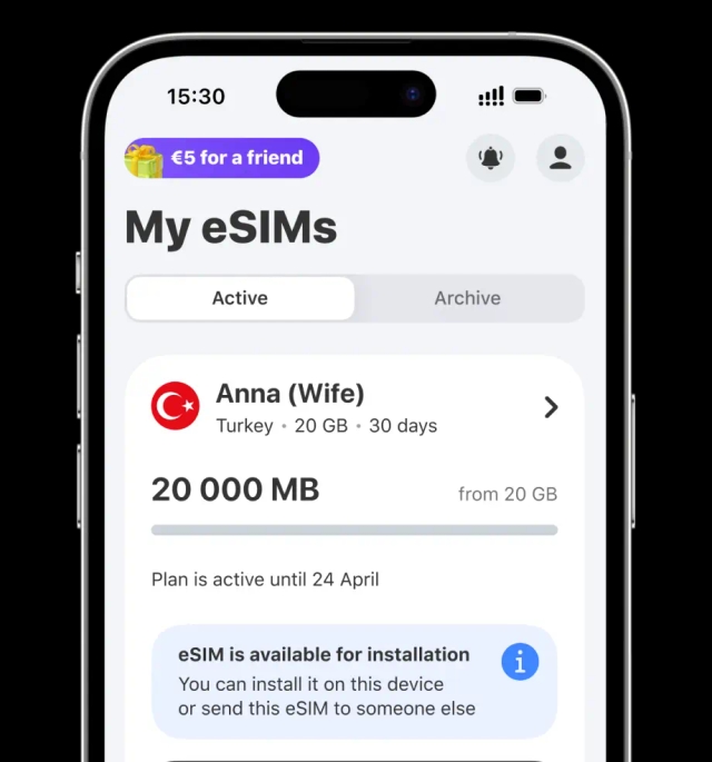 Bildschirm zum Kaufprozess der eSIM-Karte 4